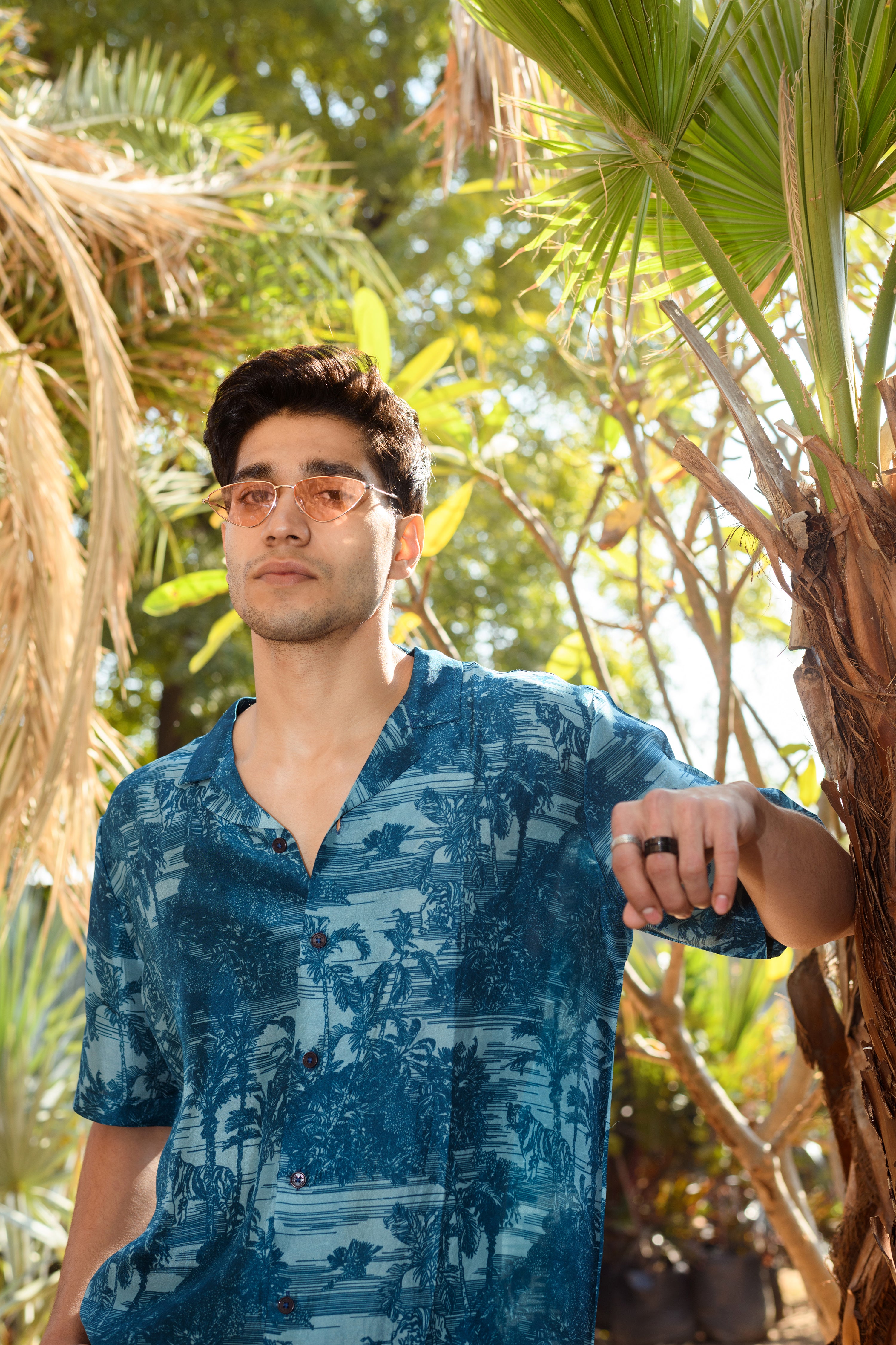 Beach Tiger - Silk - Hawaiin Collar OS Shirt For Men