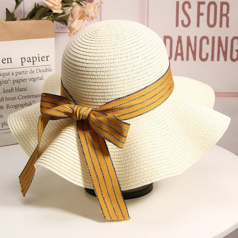 Women's Elegant Minimalist Color Block Wide Eaves Sun Hat