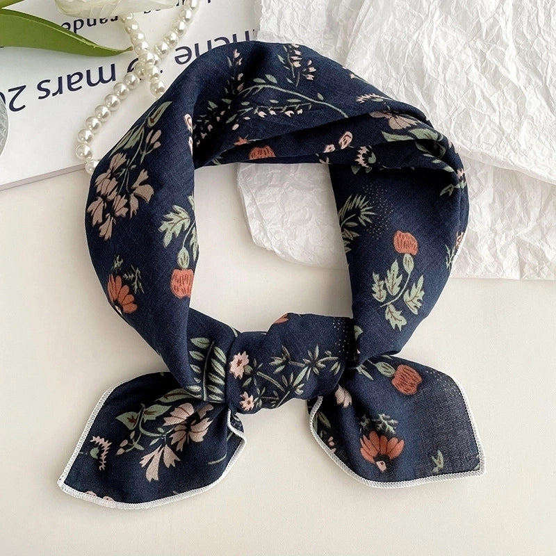 Women's Sweet Minimalist Color Block Cotton And Linen Printing Scarf