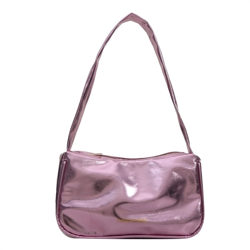 Women's Small Pu Leather Solid Color Streetwear Square Zipper Underarm Bag