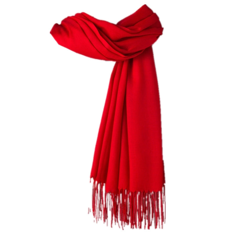 Thin Cashmere Scarf Solid Color Tassel Shawl LOGO Gift Scarf Factory Direct