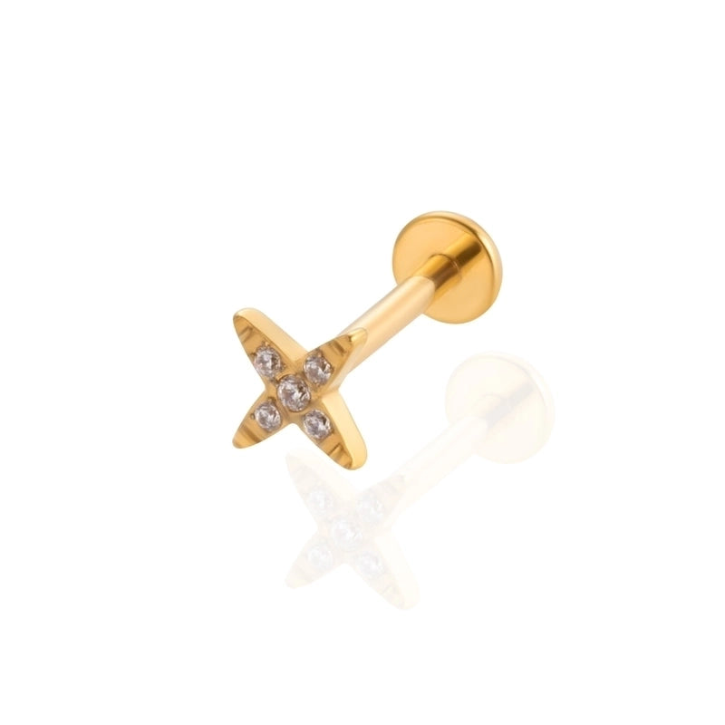 1 Piece Ear Cartilage Rings & Studs IG Style Cool Style Geometric Water Droplets Pure Titanium Plating Inlay Zircon