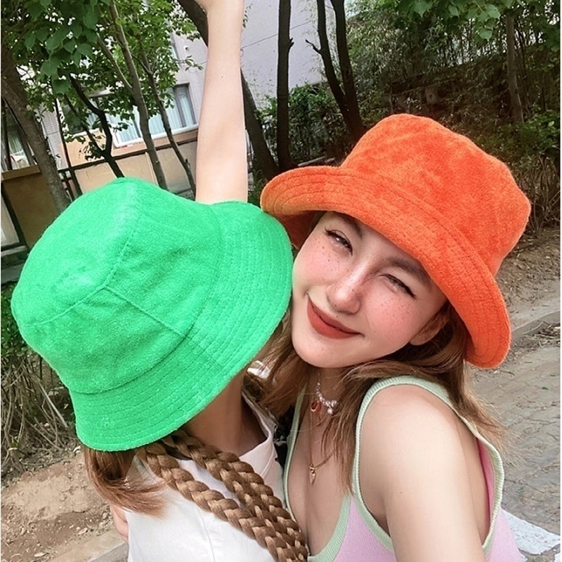 Women's Minimalist Solid Color Flat Eaves Bucket Hat