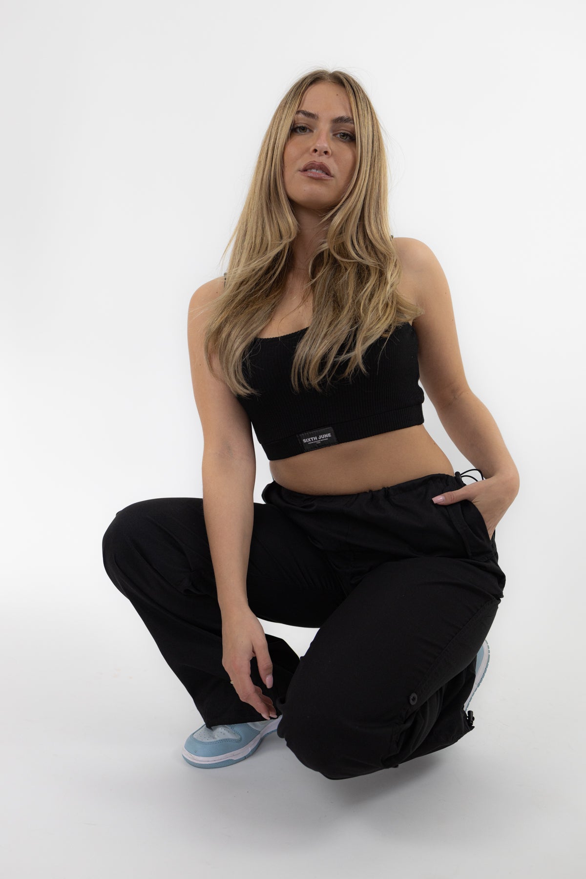 Marianne Cargo Parachute Pants _ Black