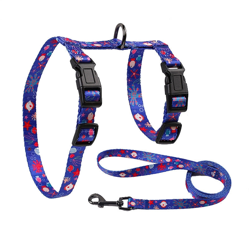 Cat Leash Suit Cat H-shaped Chest Strap Cat Leash Anti-break I-shaped Cat Leash Customization