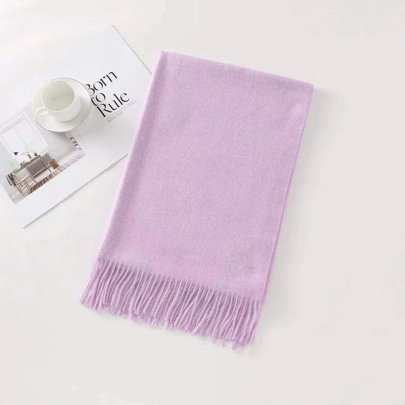 Cashmere Scarf Women Autumn And Winter Solid Color Simple Scarf Sweet Shawl Thick Warm Scarf
