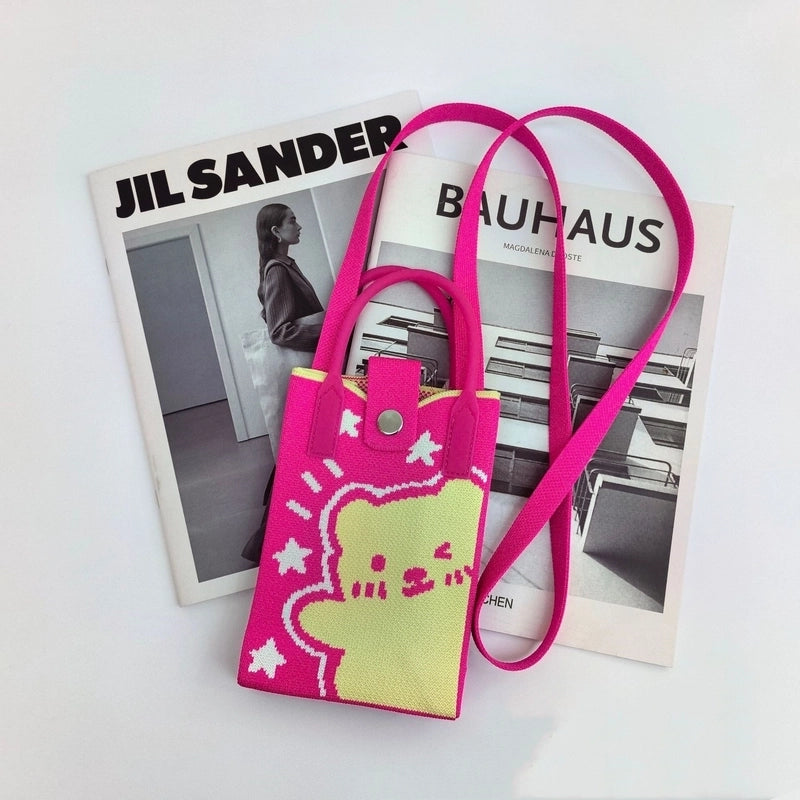 Women's Polyester Color Block Streetwear Square Magnetic Buckle Phone Wallets