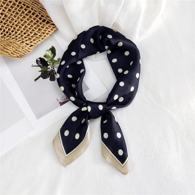 Women's Minimalist Printing Satin Silk Scarf