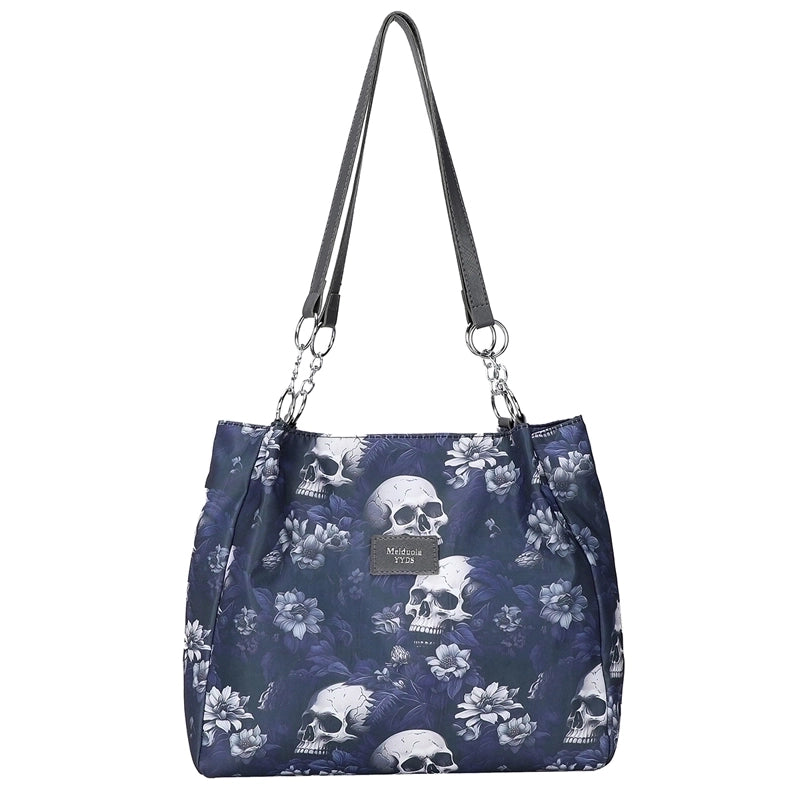 Halloween Women's Oxford Cloth Geometric Ghost Punk Zipper Underarm Bag