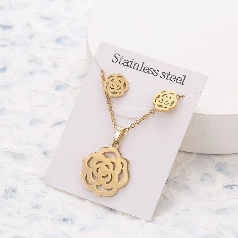 5 Pieces 2 Pieces Minimalist Star Cat Butterfly Stainless Steel Women's Jewelry Set