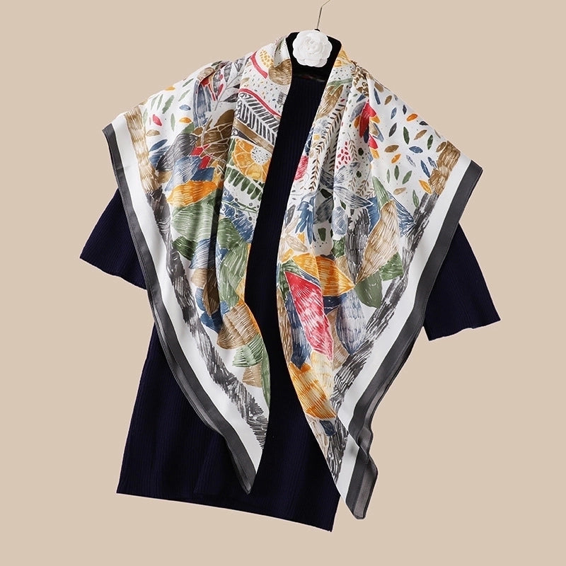 Women's Fashion Geometric Satin Silk Scarves