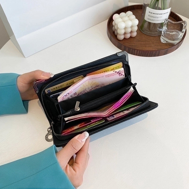Women'S Solid Color Skull Pu Leather Zipper Wallets
