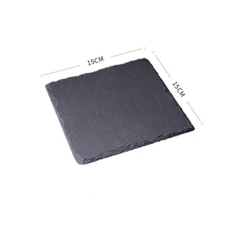Slate Dinner Plate Dessert Sushi Plate Western Food Black Slate Plate Tableware Flat Plate Barbecue Steak Plate