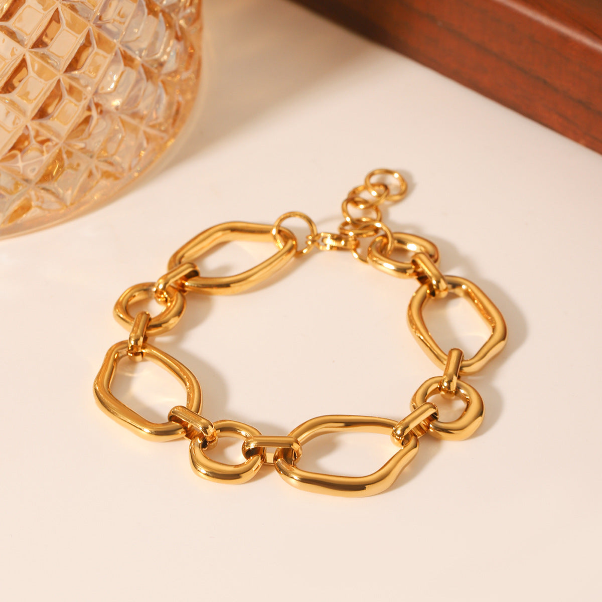 Simple Irregular Geometric Stainless Steel Bracelet Women'S Titanium Steel Jewelry