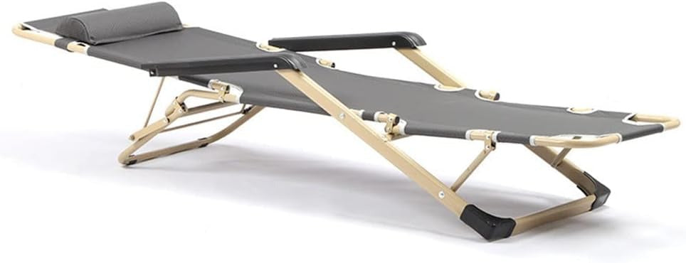 Portable Folding Recliner.Lounge Chair.Outdoor Camping Folding Deck Chair.Household Leisure Noon Break Chair.180 ° Adjustment