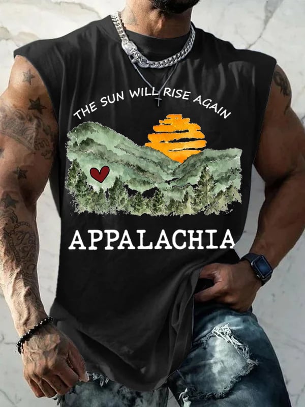 Men's Appalachia Strong.The Sun Will Rise Again Print Tank Top