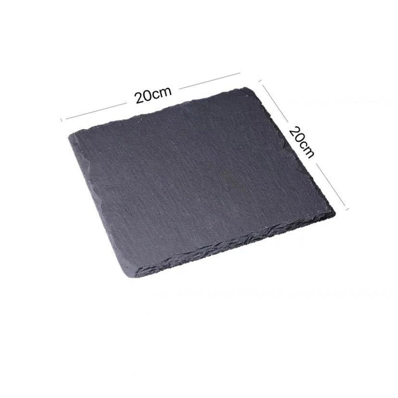 Slate Dinner Plate Dessert Sushi Plate Western Food Black Slate Plate Tableware Flat Plate Barbecue Steak Plate