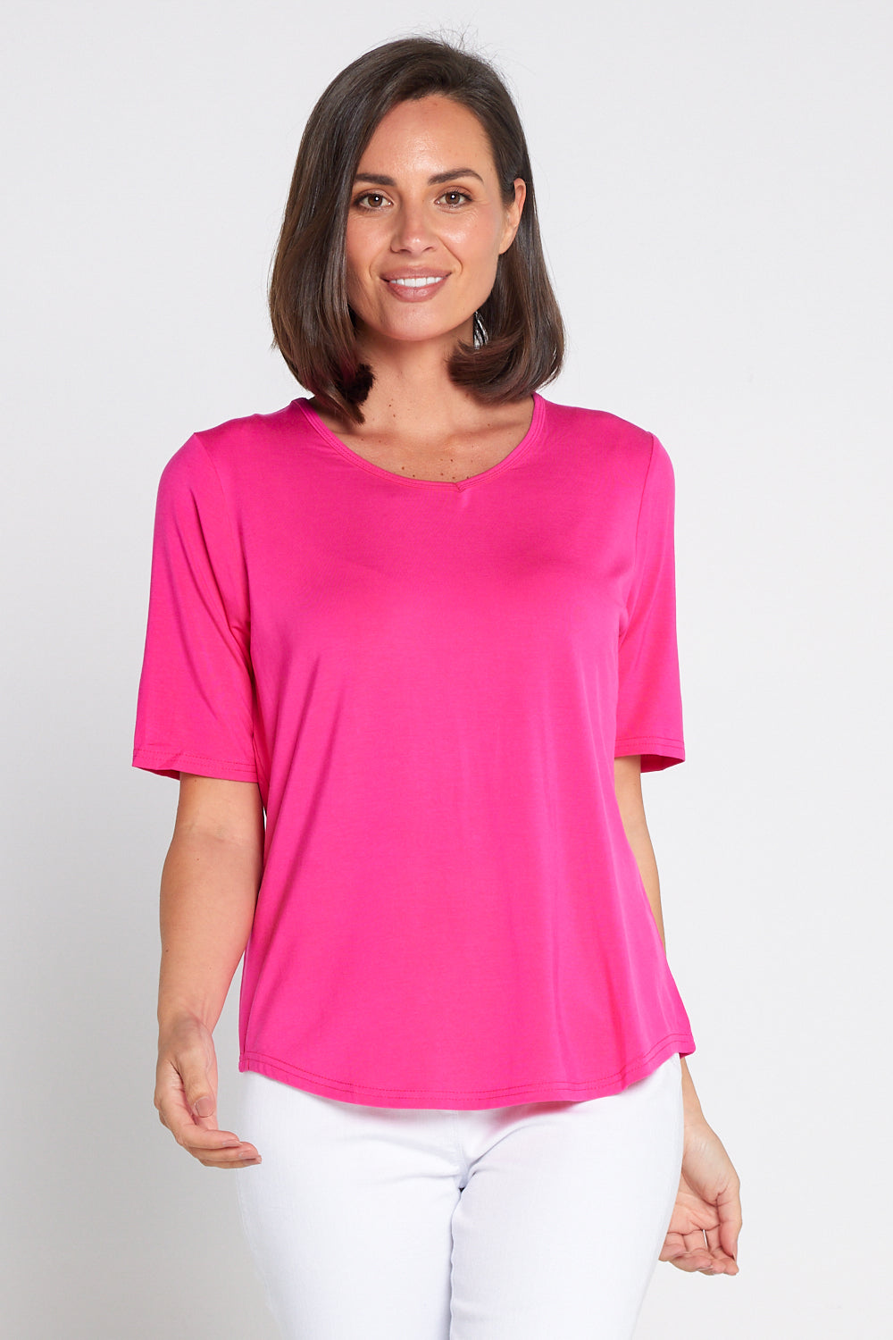 Belinda Modal Tee - Hot Pink