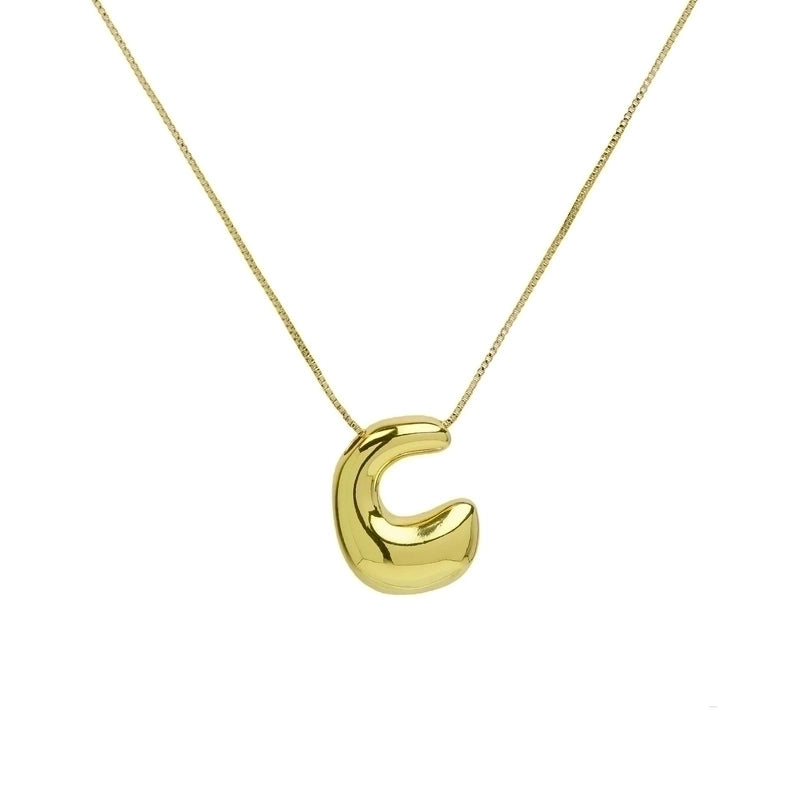Copper 18K Gold Plated Minimalist Letter Plating Pendant Necklace