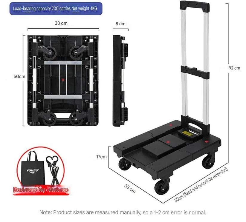 Folding Garden Trolley with Bag. Luggage Cart with Bag