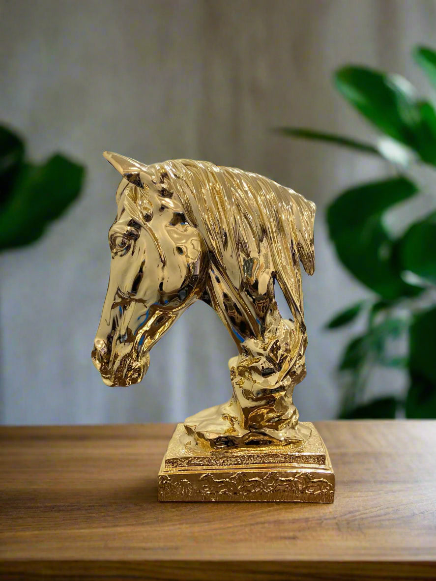 HORSE HEAD STATUE – MODERN SCULPTURE FOR OFFICE & HOME DECOR (40CMX20CM)