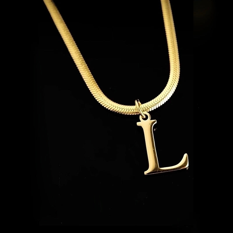 Minimalist Letter Titanium Steel Plating Necklace 1 Piece