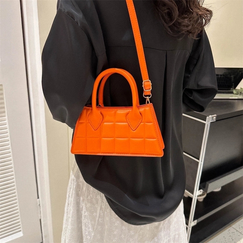 Women's Medium Pu Leather Solid Color Elegant Classic Style Square Zipper Shoulder Bag Handbag Crossbody Bag