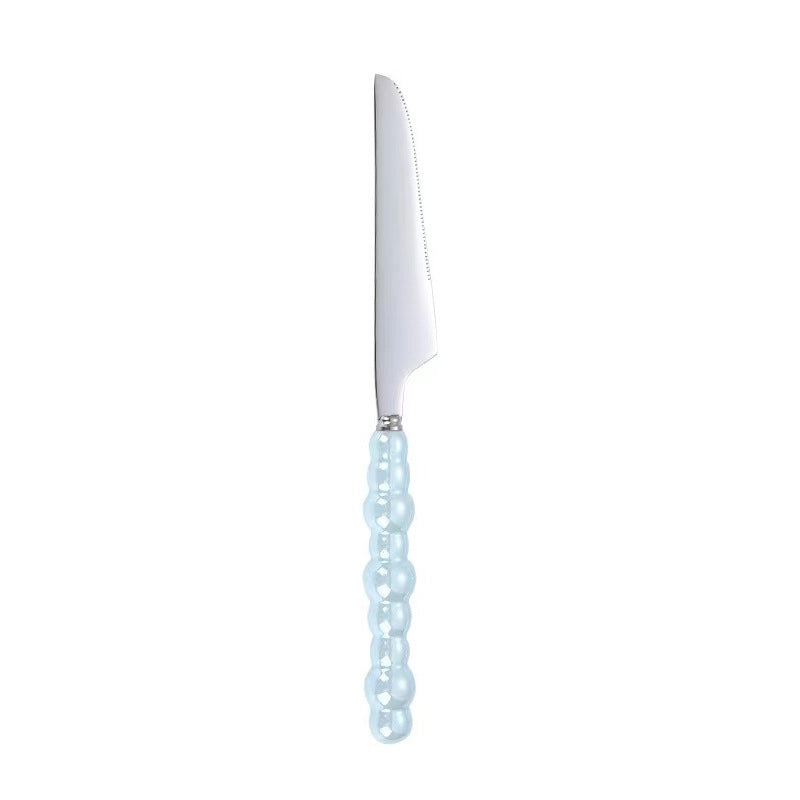 Ceramic Pearl Handle Stainless Steel Knife. Fork And Spoon Creative Light Luxury Western Food Hotel Steak Knife Dessert Spoon Tableware Suit