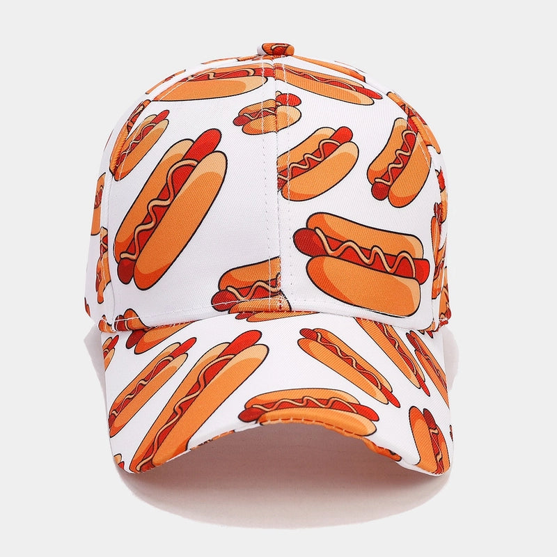 Women's Minimalist Classic Style Color Block Printing Curved Eaves Baseball Cap