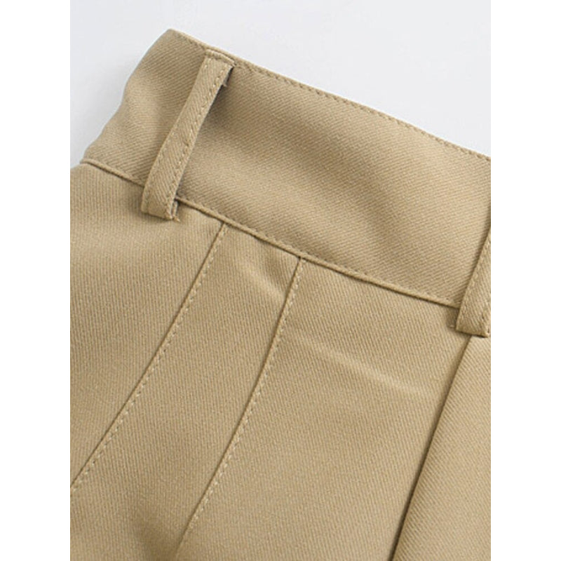 Women Office Wear High Waist Straight Pants
