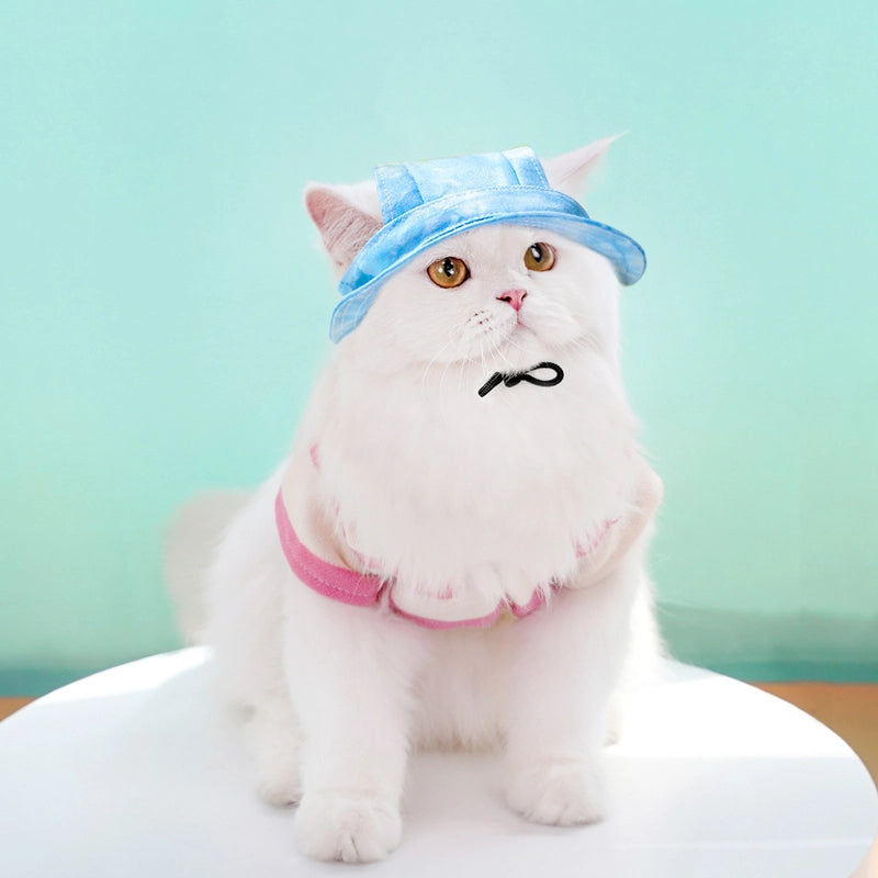 Dog Cat Sun-proof Anti-tightening Hat Anti-release Ear Adjustable Rope Buckle Fisherman Hat Pet Supplies