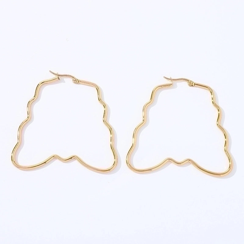 1 Pair Fashion Star Heart Shape Butterfly Plating Hollow Out 201 Stainless Steel 18K Gold Plated Earrings