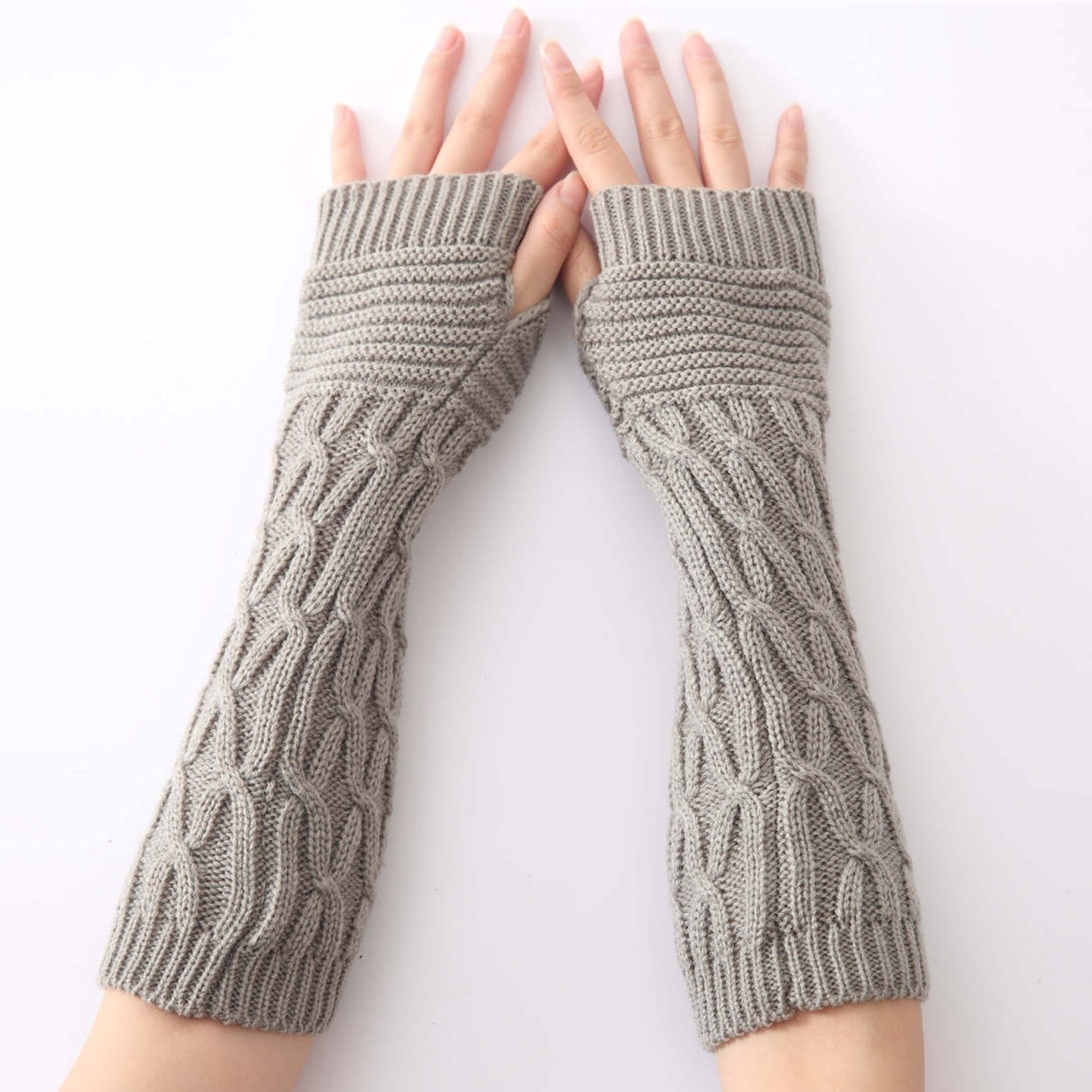 Fingerless Knitted Arm Gloves