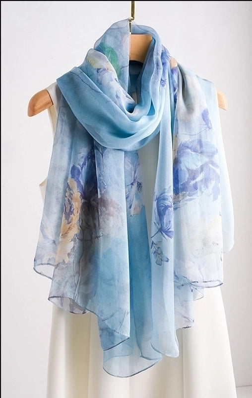 Women's Elegant Geometric Satin Silk Scarf