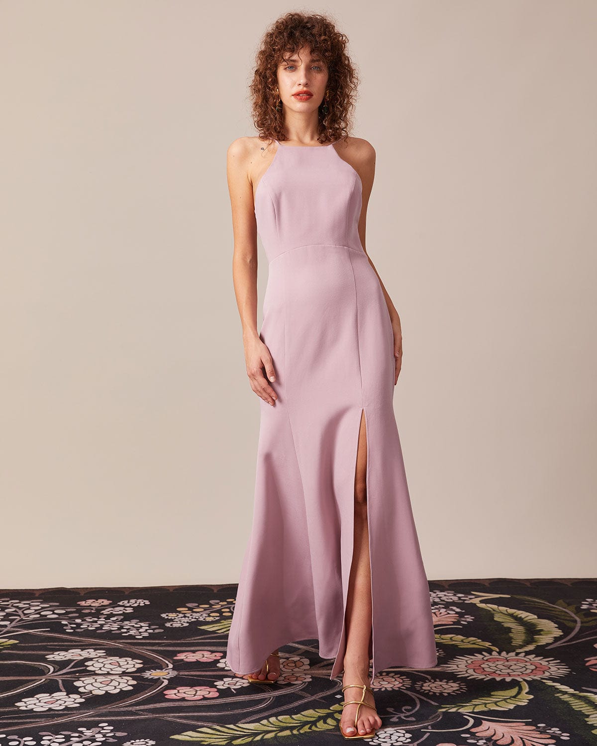 The Purple Cutout Back Mermaid Maxi Dress