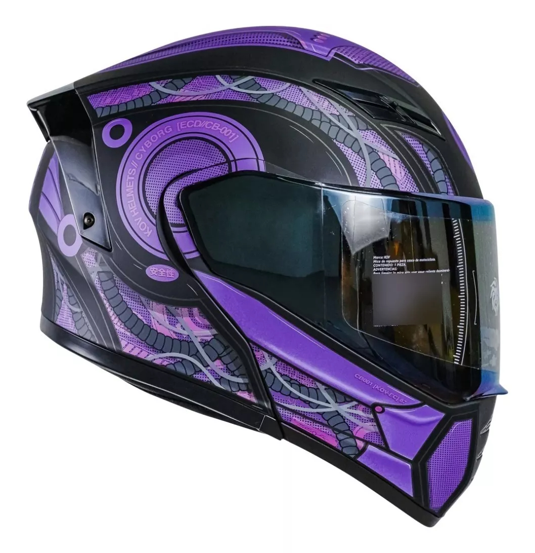 Casco Kov Abatible Con Luz Led Stelar Gafas Dot + Regalo