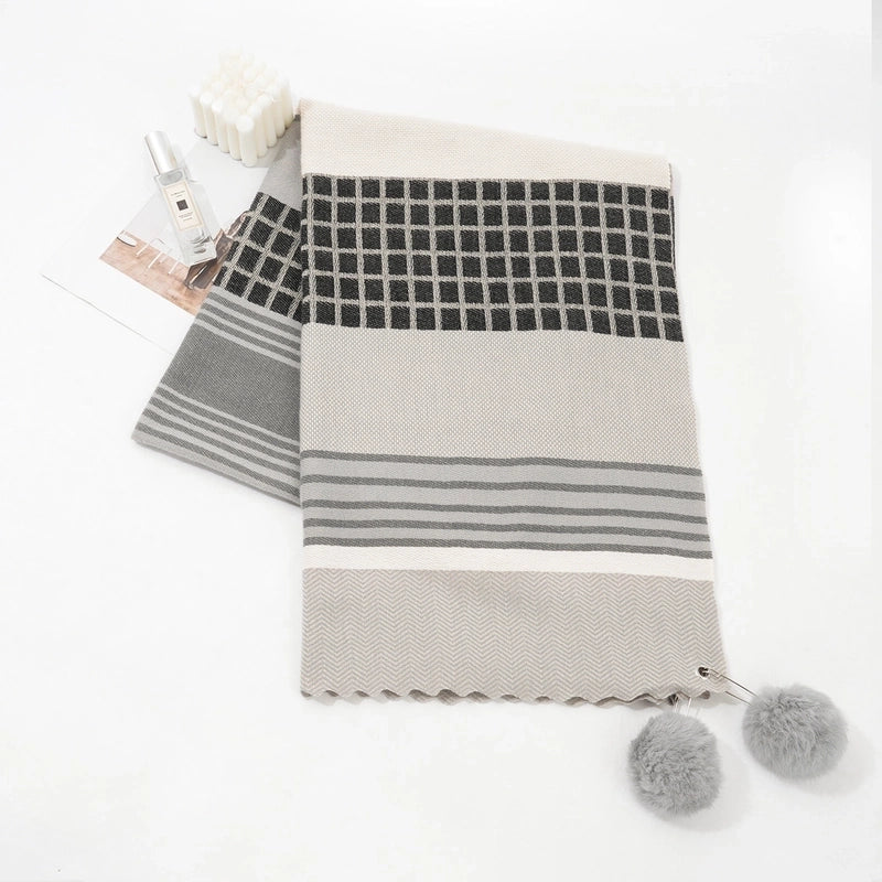 Women's Lady Streetwear Plaid Imitation Cashmere Scarf