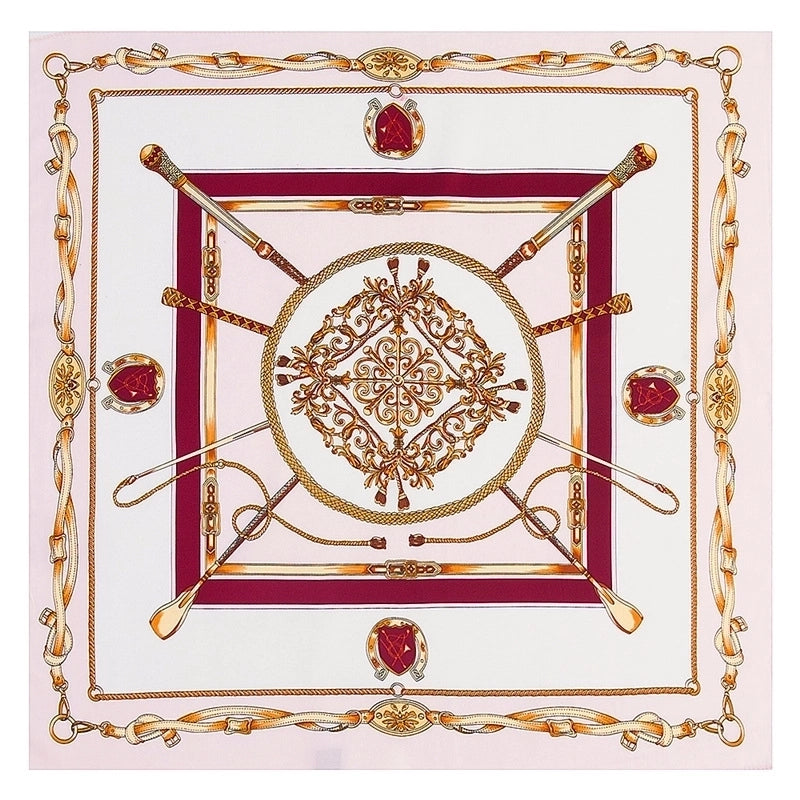 Ladies New 60cm Simulation Silk Twill Silk Carriage Flower Square Scarf