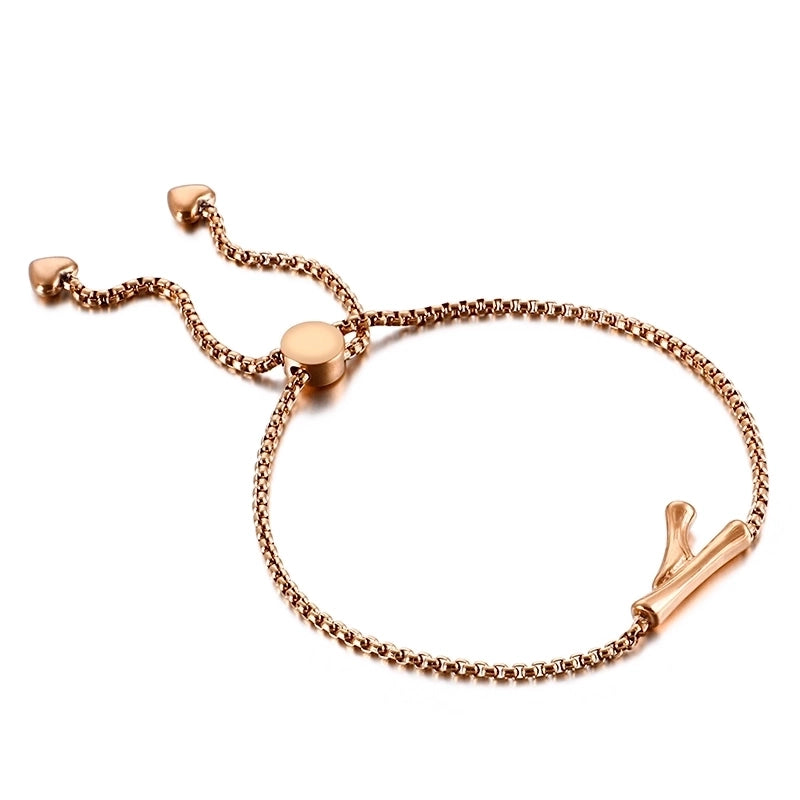 Casual Minimalist Letter Heart Shape Stainless Steel 18K Gold Plated Bracelets In Bulk