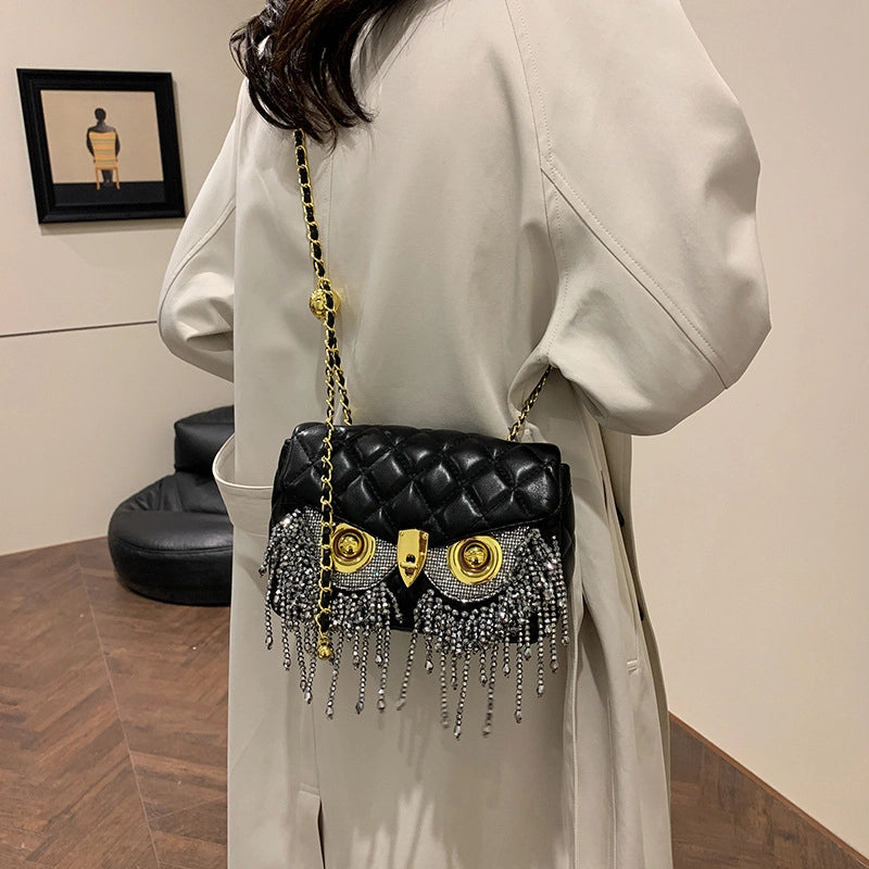 Women's Small Pu Leather Geometric Elegant Streetwear Tassel Square Lock Clasp Square Bag