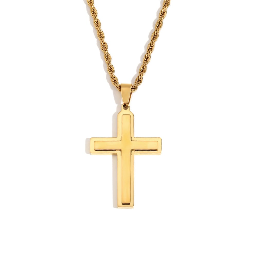 Fashion Stripe Geometric Stainless Steel 18K Gold Plated Necklaces