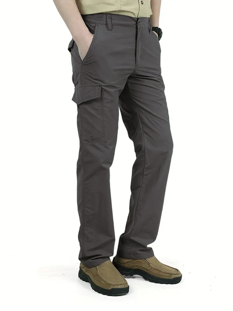 Men's Breathable Summer Casual Trousers with Multi-Pocket Design