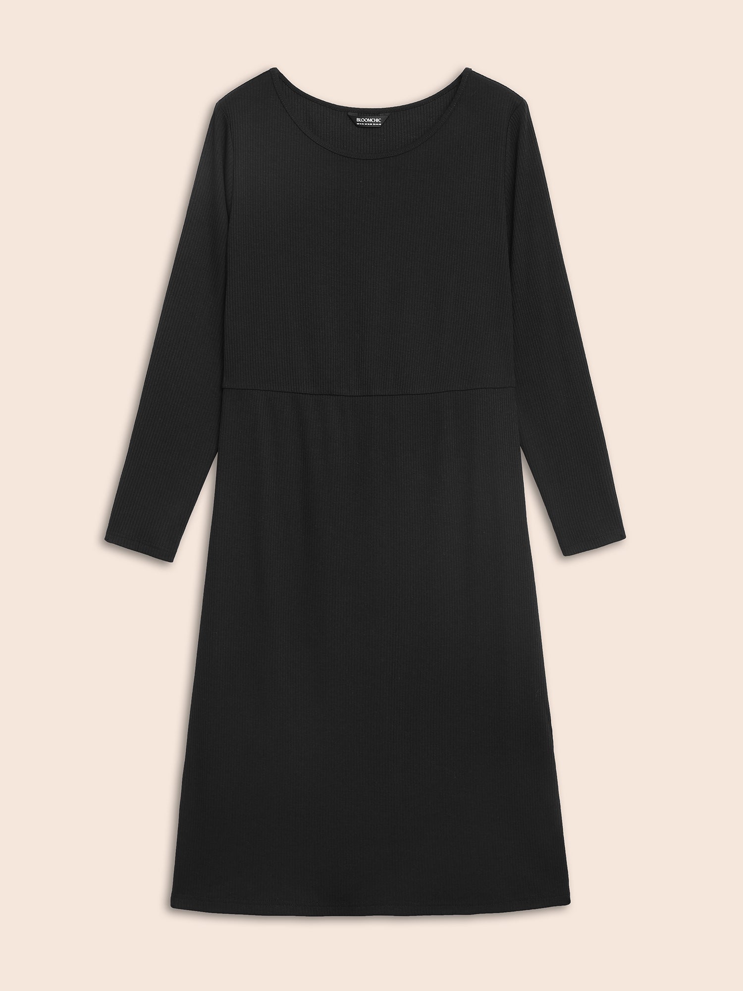 Crew Neck Eyelet Split Hem Dress