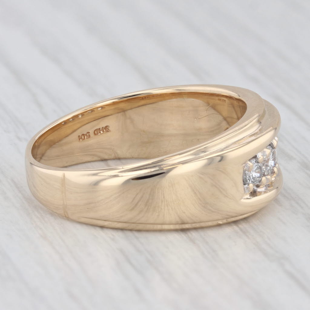 0.48ctw Diamond Men's Ring 14k Yellow Gold Size 10.25 Wedding Band