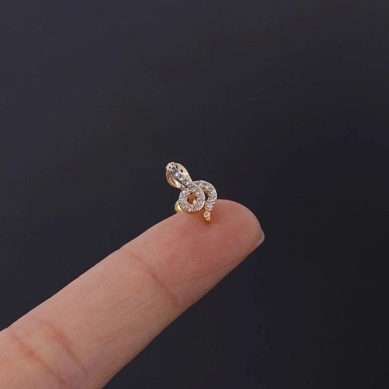 Ear Cartilage Rings & Studs Fashion Geometric Copper Plating Artificial Gemstones