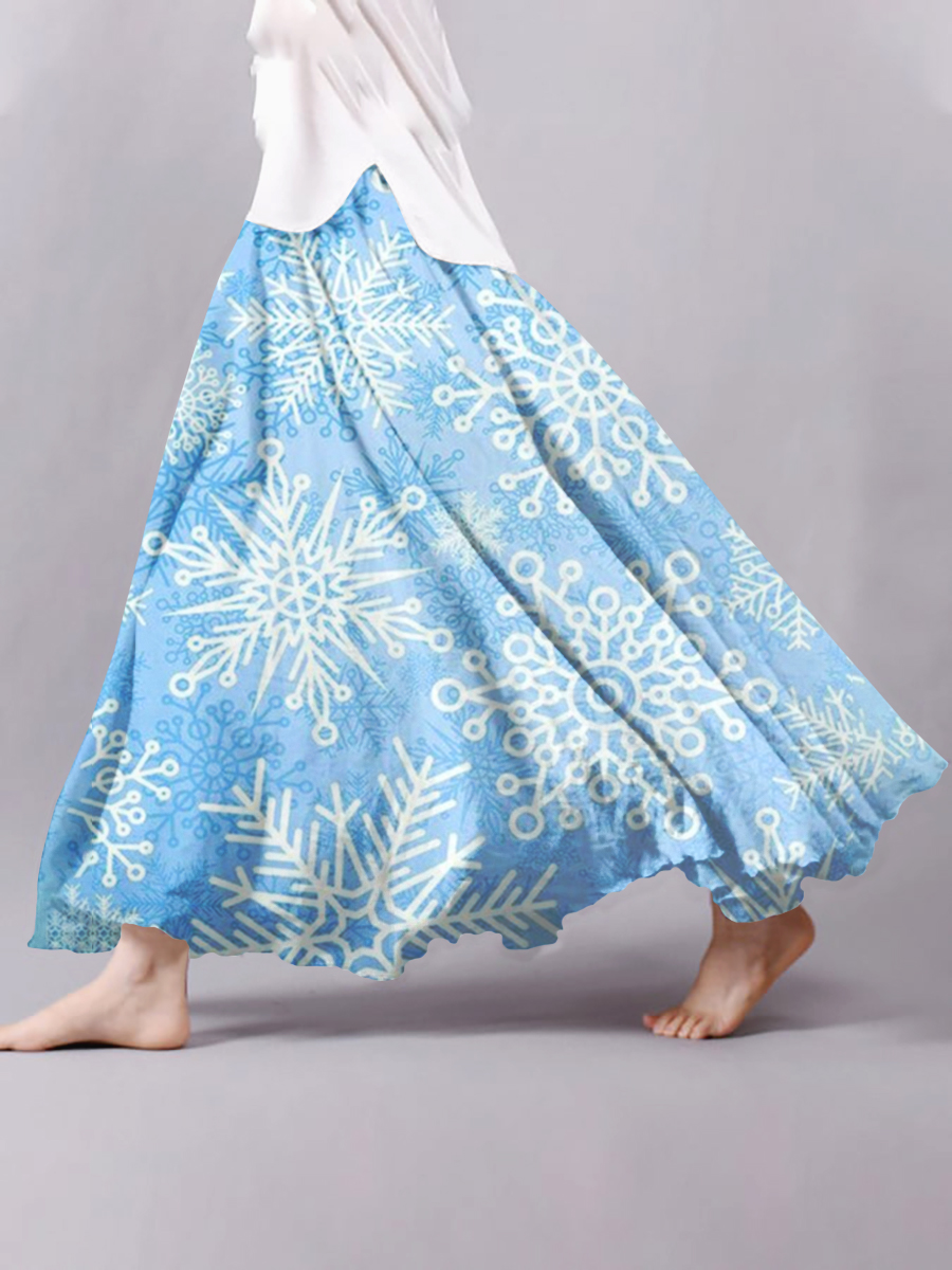 Blue Diabetes Awareness Print Casual Skirt