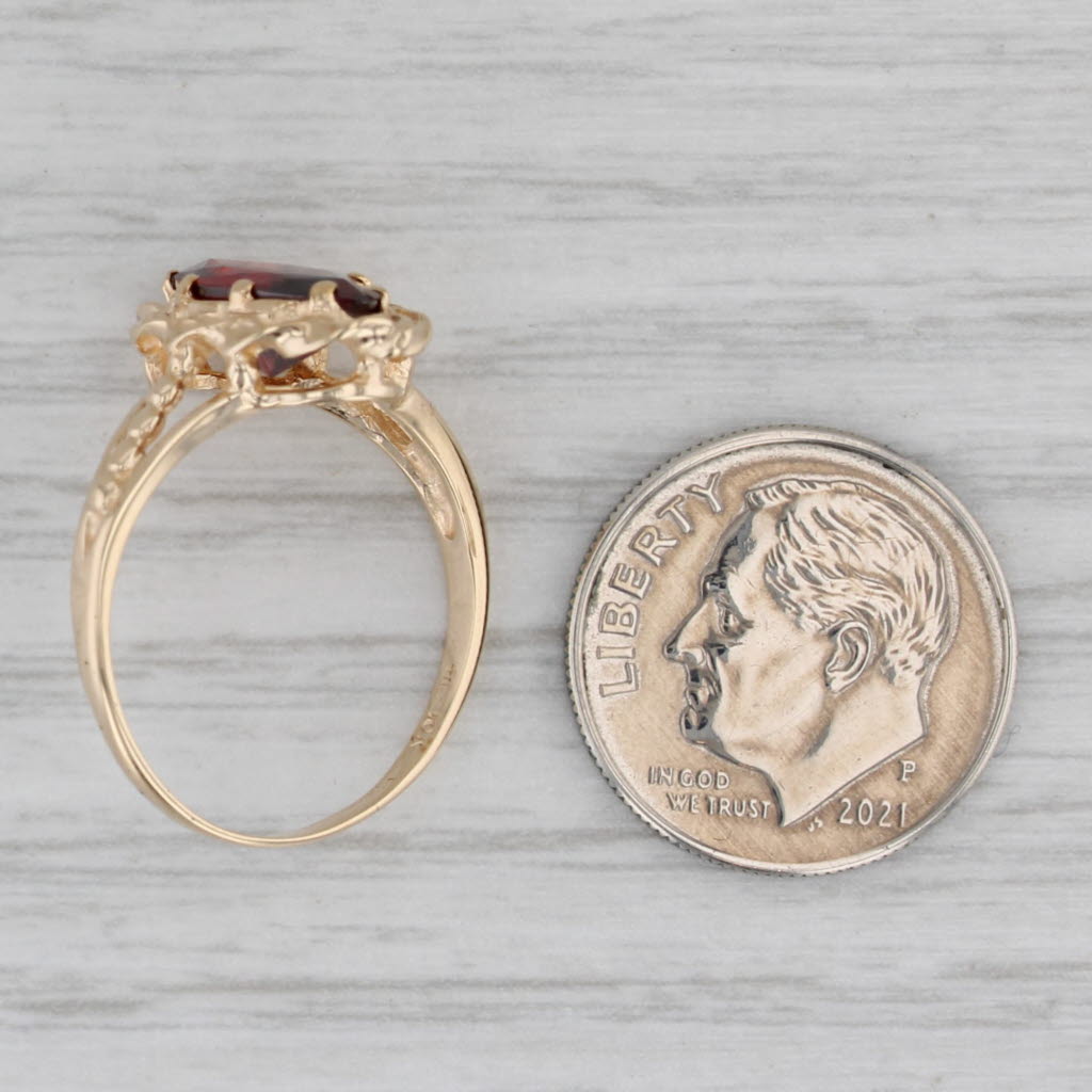 2.80ct Lab Created Garnet Marquise Solitaire Ring 10k Yellow Gold Size 7