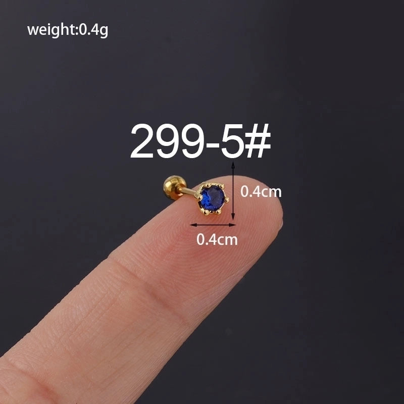 Ear Cartilage Rings & Studs Minimalist Geometric Copper Plating Artificial Gemstones