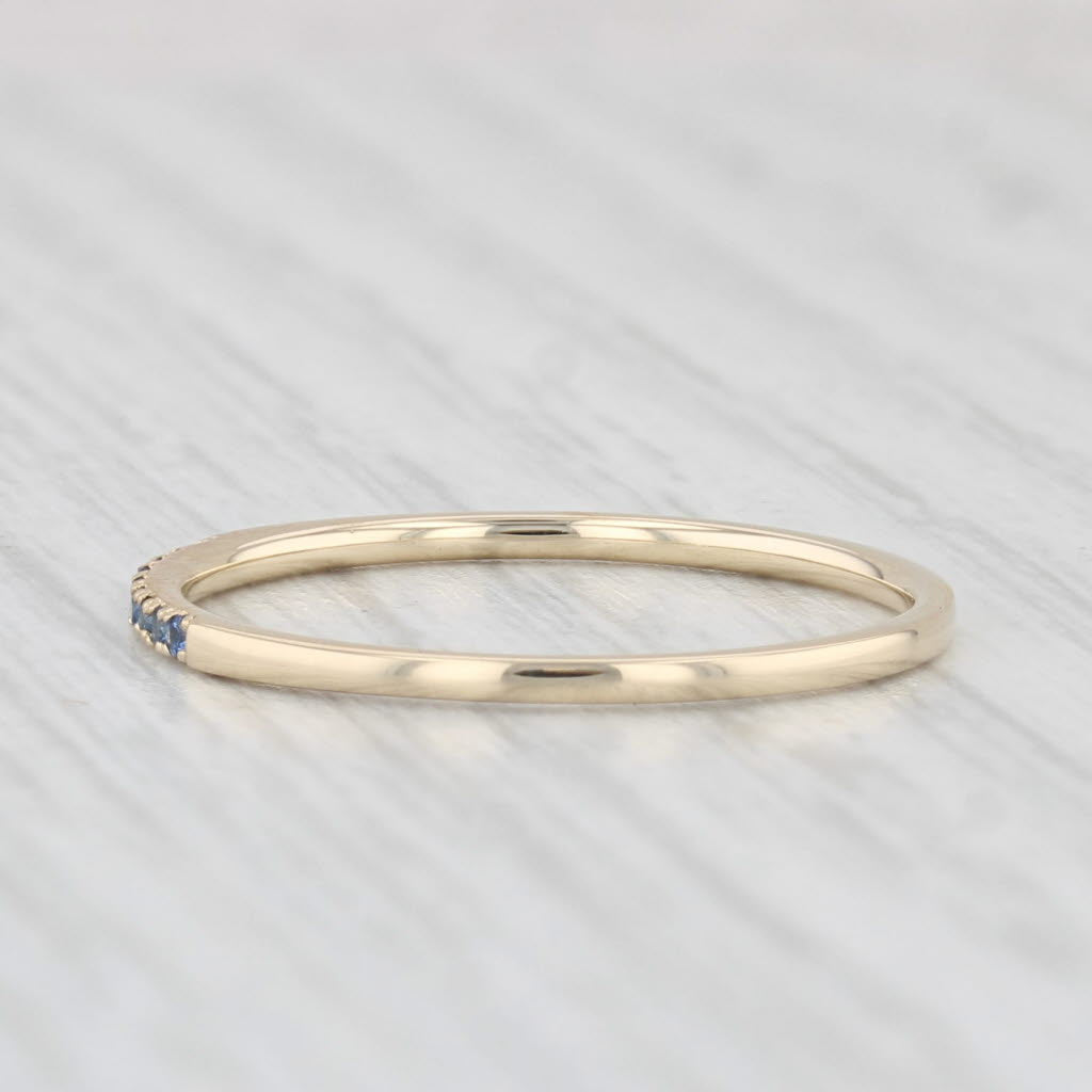 Blue Sapphire Band 14k Yellow Gold Size 7 Stackable Wedding Ring