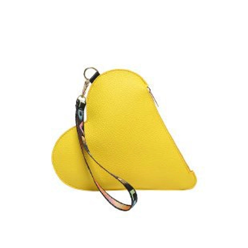 Black Red Yellow Pu Leather Solid Color Heart-shaped Clutches